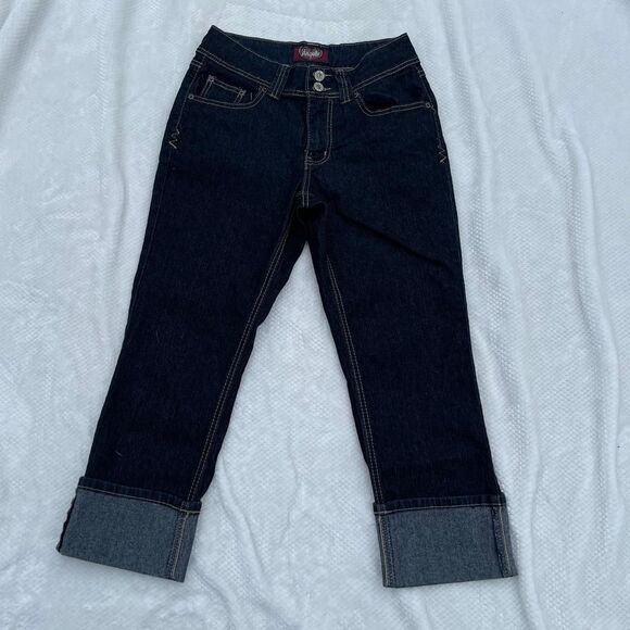 ANGELS CUFFED DARK WASH JEANS - Picture 3 of 5